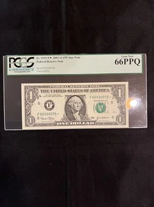 2003 $1.00 FRN F05030075* STAR P.C.G.S #66PPQ - Picture 1 of 6