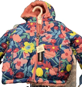 NWT Girl’s Falls Creek Hooded Coat Size 18M reversable - Picture 1 of 6