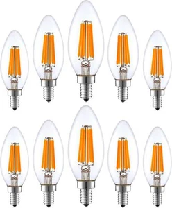 Strak E12 Candelabra LED Light Bulb 6W, 600 Lumens, e12 Base, CETL (10-Pack) - Picture 1 of 25