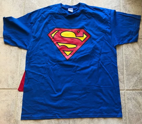 NBA Orlando Magic Dought Howard Slam Dunk Superman W/ Cape Blue XL T-Shirt Cover