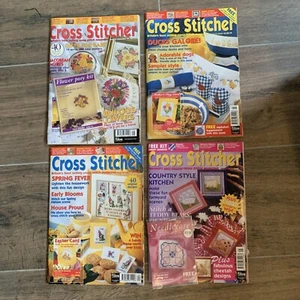 Vintage Cross Stitcher Magazines Issues 34, 41, 42 & 56 Inc 2 Kits - Picture 1 of 9