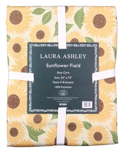 NEW LAURA ASHLEY SUNFLOWER FIELD 54" x 72" Tablecloth Seats 6-8 Rectangular - Picture 1 of 9