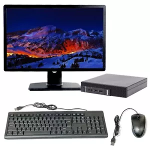 Dell i3 Desktop Computer Micro Windows 10 PC 8GB RAM 120GB SSD 20in LCD Wi-Fi - Picture 1 of 11