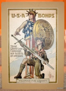 VINTAGE PFADFINDER - ORIGINAL 1918 WWI OFFICAL LEYENDECKER LITHO POSTER - 20x30" - Bild 1 von 22