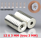 N45 Screw-in Magnets 12mm x 3mm Neodymium Magnets Powerful Countersunk With...