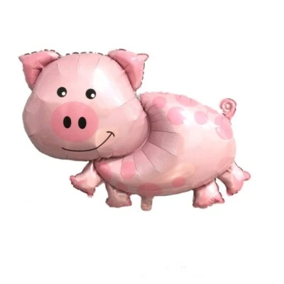 5 Cute Pink Pig Foil Balloon Farm Animal Birthday Party Event Decor Helium/Air