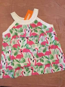 Gymboree Fruit Punch Flamingo Print Cotton Sleeveless Top Girls Sz 5 or 6 NWT - Picture 1 of 1
