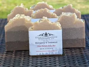 Natural Cold Process Soap bar Mahogany & Teakwood scented artisanal soap - Picture 1 of 3