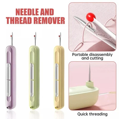 2 in 1 Needle Threader Seam Ripper,Needle Threading andSeam Kit Seam Ripper Tool - Image 1 of 4