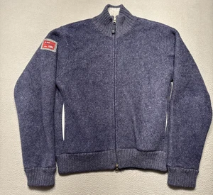 Vintage Abercrombie & Fitch 1892 Jacket Mens Size Large Blue Wool Blend Full Zip - Picture 1 of 11