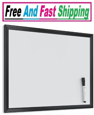 Placa branca magnética de apagamento a seco U Brands, 24 x 18 polegadas, moldura de madeira preta - Imagem 1 de 4