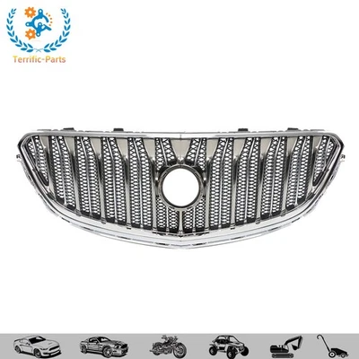 Chrome Black Front Upper Grill Grille New For Buick Enclave 2013-2016 2017 - Image 1 of 4