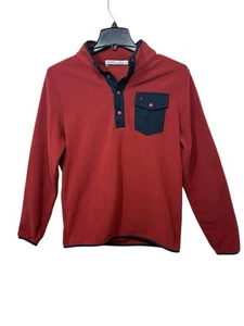 Criquet Pullover 1/4 Druckknopf Fleecepullover Herren Medium Rot Langarm Stehkragen - Bild 1 von 13