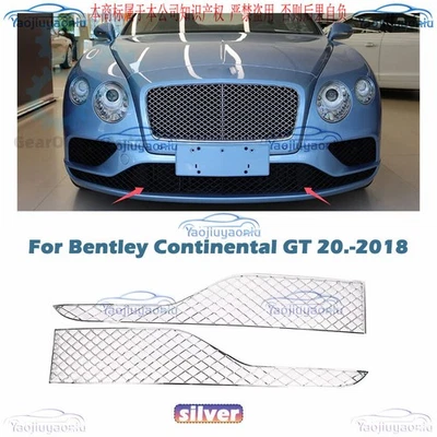 Parachoques delantero cromado rejilla de malla inferior 2 piezas para Bentley Continental GT 2016-2018 Foto 1 de 4