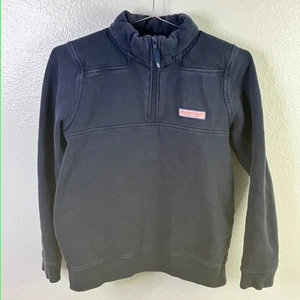 Vineyard Vines Shep 1/4 Zip Sweater Navy Size M 10/12 French Terry Preppy - Picture 1 of 3