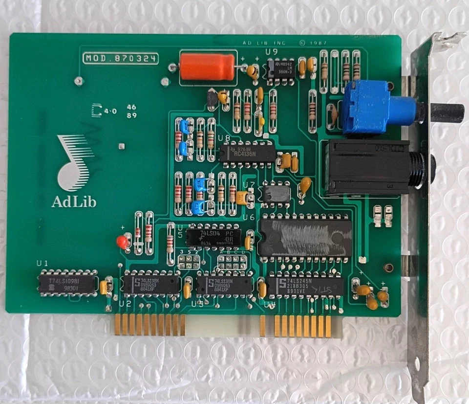 Original AdLib Music Synthesizer Card First IBM PC-compatible Computers. Vintage - Image 1 of 4