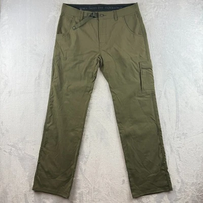 Pantalones Prana Para Hombres 34x34 Verde Elastizado Zion Pantalón Carga Senderismo Aire Libre Cinturón Foto 1 de 4