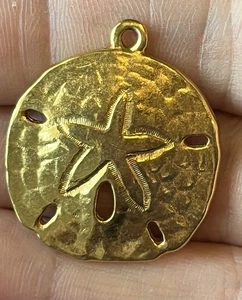 Sand Dollar goldfarben Strand Mode Anhänger Bin12 - Bild 1 von 3