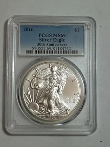 2016 Silver American Eagle MS-69 PCGS (First Strike) 1 Ounce .999 Fine Silver - Picture 1 of 6