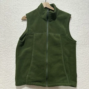 Cabela's Polartec Fleece Vest Full Zip Green Outdoor Sleeveless Pockets Sz S REG - Picture 1 of 10