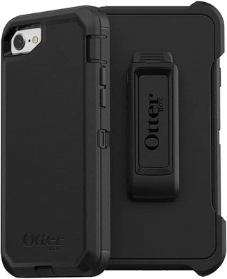 OtterBox DEFENDER SERIES Case & Holster for iPhone SE 2nd gen/iPhone 8/7 - Black - Image 1 of 4