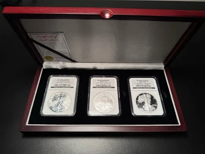 2006 W P Silver Eagle Set 20th Anniversary NGC 70 - Image 1 of 4