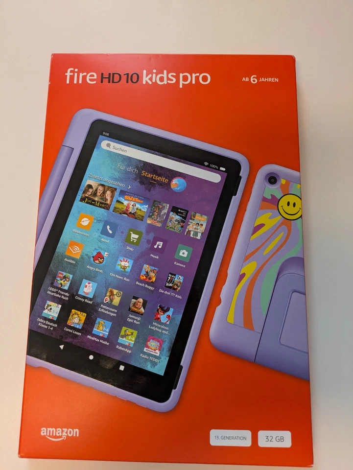 Amazon Fire HD 10 Kids Pro 32GB, Wi-Fi, 10,1 Zoll - Lila  Happy-Day-Design - Bild 1 von 2