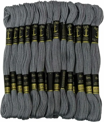 Anchor Threads Cross Stitch Stranded Cotton Thread Sewing Hand Embroidery Gray - Image 1 of 4