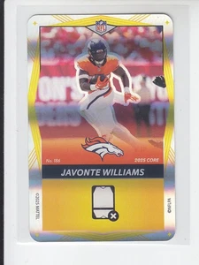 2025 NFL UNO Elite Football Foil SP JAVONTE WILLIAMS GIALLO Broncos #186 - Foto 1 di 1