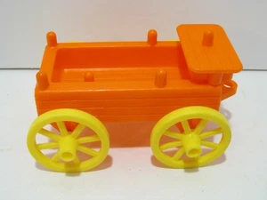Vintage 1979 Knickerbocker Toy Co. Orange Buckboard Spielzeugwagen - Bild 1 von 8