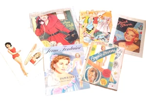6 muñecas de papel vintage_Dinah Shore, Joan Fontaine, Connie Stevens, Ann Blyth, Annette - Imagen 1 de 13
