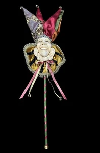 Vtg Katherine's Collection Wayne Kleski RARE Large 20" Jester On Stick Clown EUC - Picture 1 of 7