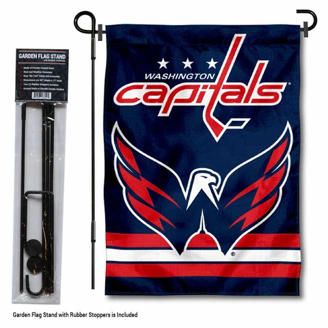 Washington Capitals Garden Flag and Yard Pole Stand Included Cover