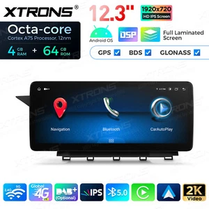 12.3" IPS CarPlay Android 14 8-Core Stereo GPS Navi WIFI For Benz GLK-Class X204 - Picture 1 of 16