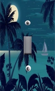 Light Switch Plate & Outlet Covers BEACH DECOR ~ PALM TREE BLUE MOON OVER OCEAN - Picture 1 of 26