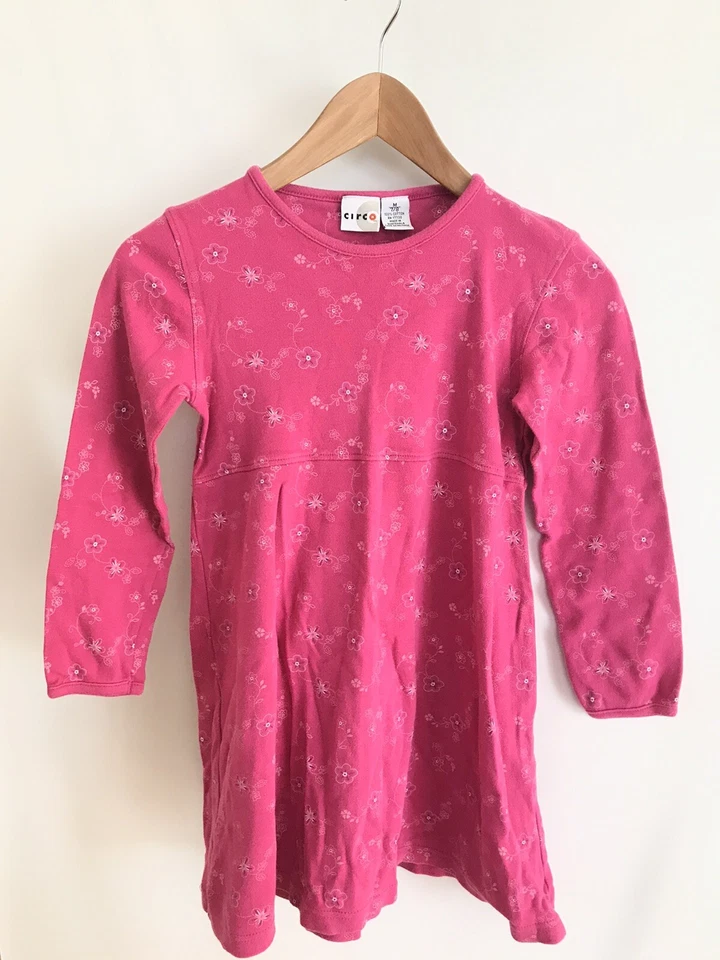 Circo Girls Dress Size Medium M 7/8 Pink Floral Long Sleeve Cotton - Image 1 of 4