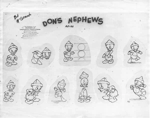 Disney Photostat Model Sheet Don's Nephews Huey Dewey Louie Classic Art UF - Picture 1 of 1
