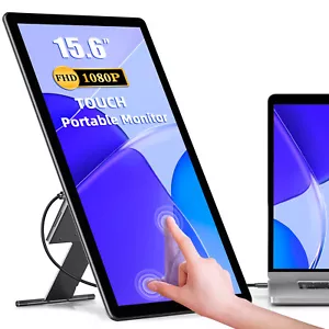 UPERFECT 15.6" Portable Monitor Touch Screen FHD 1920*1080 For Laptop with Stand - Picture 1 of 11