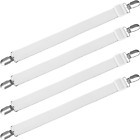 TRIXES White Bed Sheet Clips x4 – Suspender Style Fasteners – Flat & Fitted for