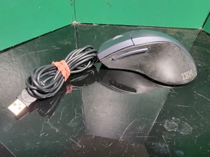 Vintage IBM ScrollPoint 4-Button Wired USB Mouse Model MO27FO Metallic Blue LED - Picture 1 of 5