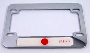 Japan Japanese flag Motorcycle Bike ABS Chrome Plated License Plate Frame - Bild 1 von 2
