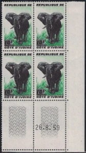 COTE D'IVOIRE - N°177 - ELEPHANT 10F VERT - COIN DATE - LE 26-8-1959. - Picture 1 of 1