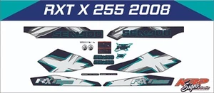 SEADOO RXT X 255 2008 Graphics / Decal / Sticker Kit Custom Black & Teal - Picture 1 of 1