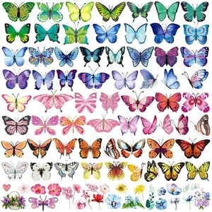 Butterfly Tattoos for Kids/Women 100 Pcs Colorful & Waterproof Butterfly Temp... - Picture 1 of 8