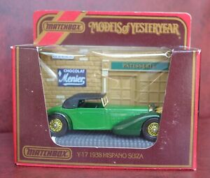 Matchbox Models of Yesteryear - 1938 Hispano Suiza - Y17-1 Issue 9 Black Grille