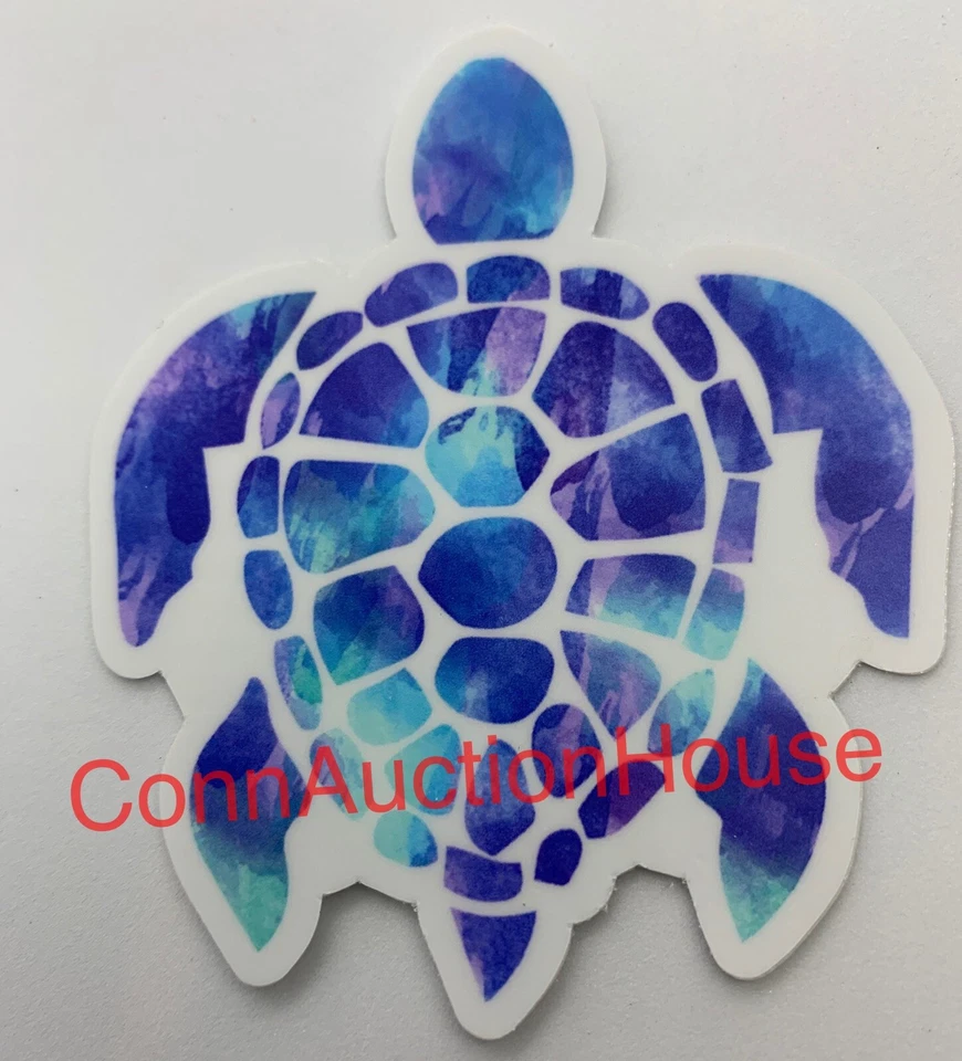 Sea Turtle Sticker ~ Water Bottle ~ Laptop ~ Tumbler ~ Purple Blue Vinyl Decal - Image 1 of 1