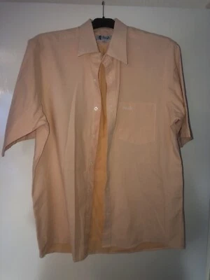 Pringle of Scotland Shirt Mens Size Medium Peach Short Sleeve Button Down A2 - Image 1 of 4
