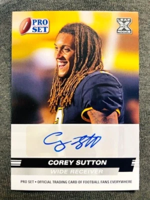 2022 Leaf Pro Set Draft Corey Sutton Rookie RC Auto Autograph Card - Image 1 of 2