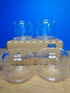 Princess House #405 Crystal Handblown Napkin Ring Holder Box of 4 Excellent Cond