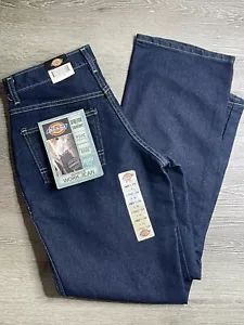 Vtg Dickies Jeans Women’s Size 8 Straight Leg Relax Fit Work Dark Denim NOS NEW - Picture 1 of 9